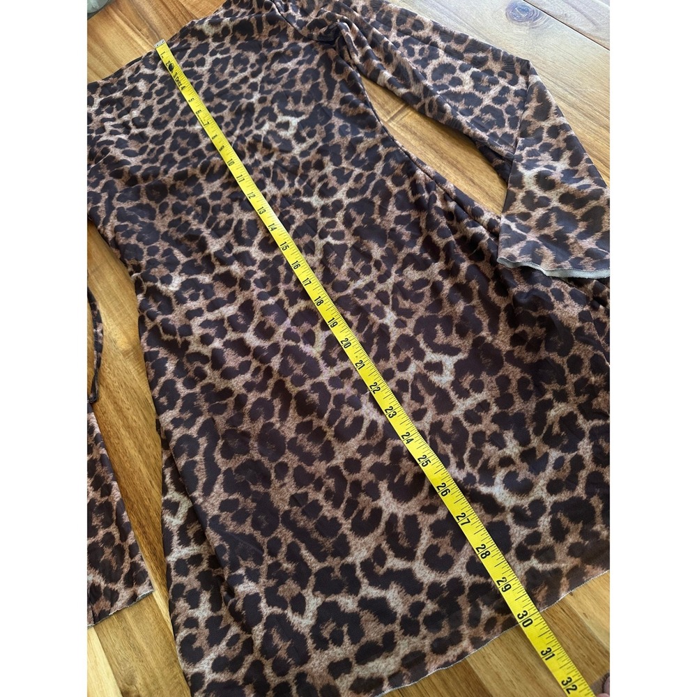 Leopard Print Mesh Mini Dress – Open Back | Size S | B-1847 - Picture 15 of 16